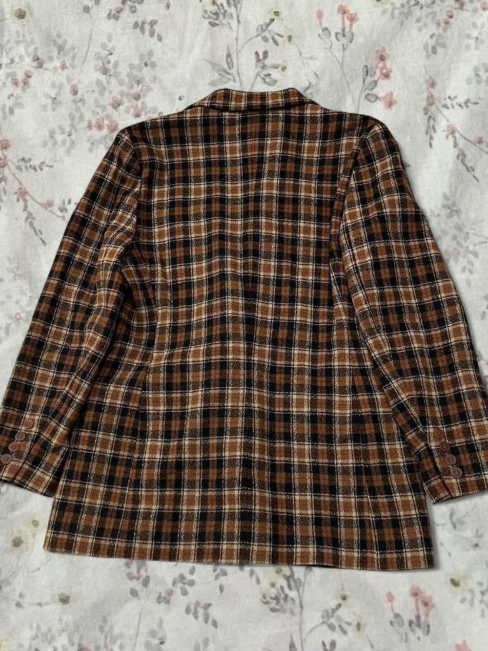 Vintage 90s Autumnal Plaid Blazer Jacket Coat Wool Lined Casual Corner View 6